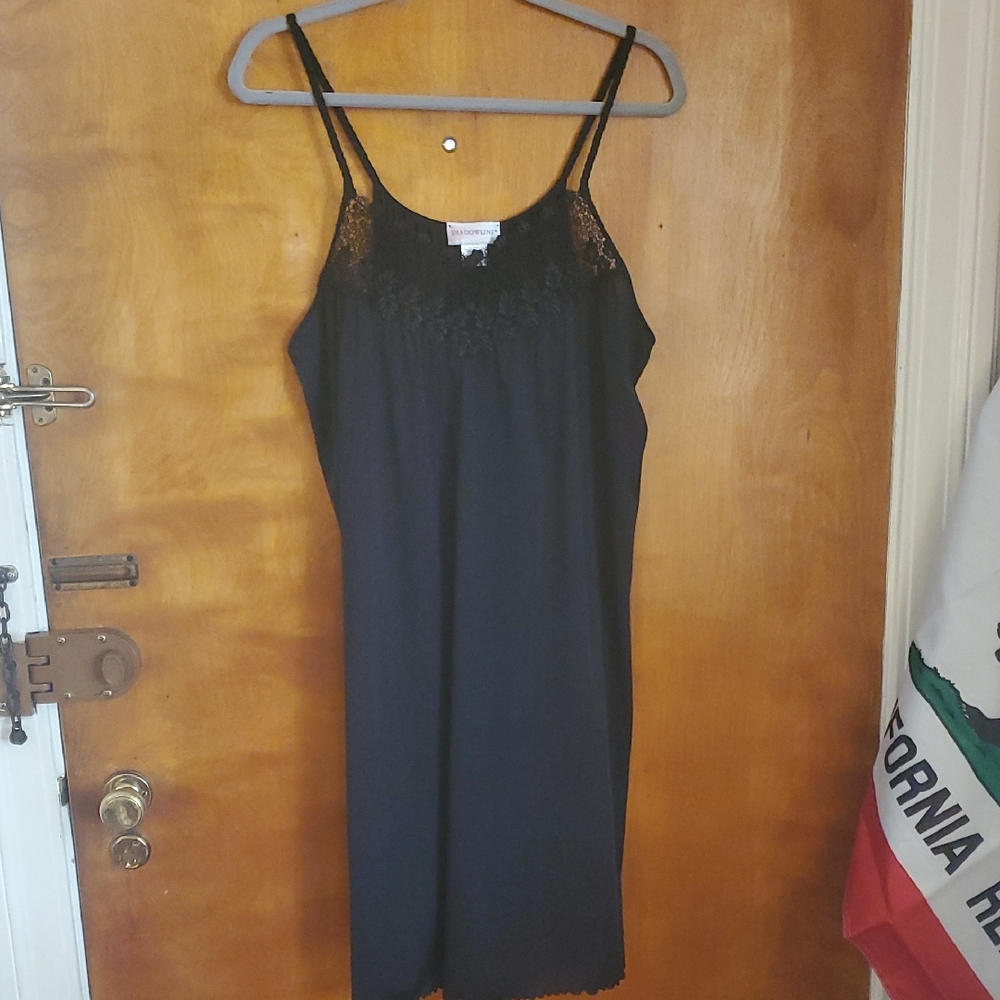 Chic Black Lace Detail Nightgown by [Shadowline]